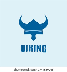 Viking helmet logo design vector template