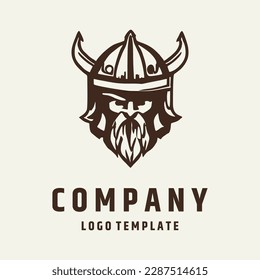 Viking Helmet logo design vector illustration