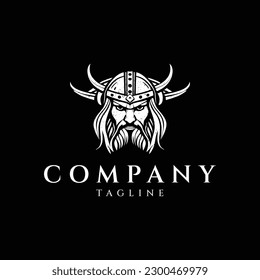 Viking Helmet logo design vector illustration