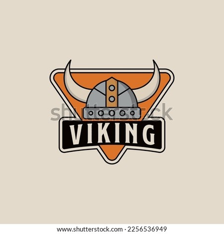 Viking Helmet logo design vector illustration for Cross Fit Gym, Game Club, Sport Club logo design
