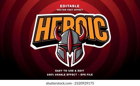  Logo do capacete Viking com efeito de texto heroico