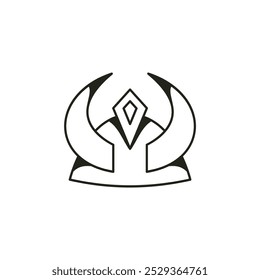 Viking helmet logo inspiration vector template. Simple style logo