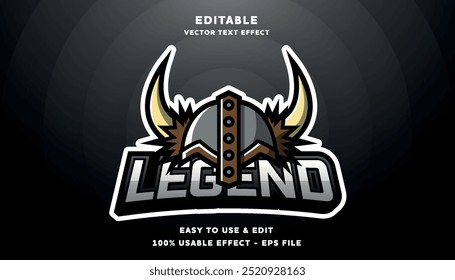 Viking helmet logo with legend text effect