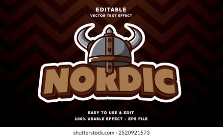 Viking helmet logo with nordic text effect