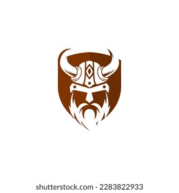 Viking helmet logo on white background