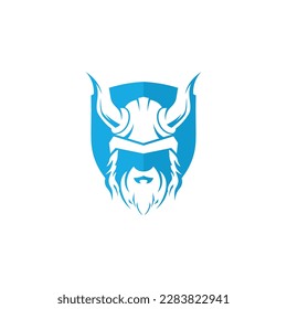 Viking helmet logo on white background