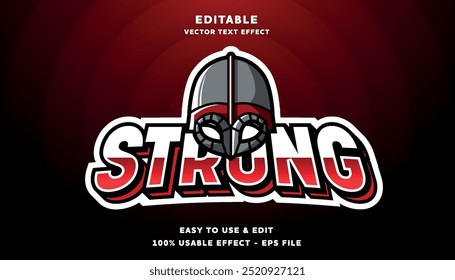 Logo do capacete viking com efeito de texto forte