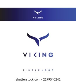 Viking Helmet Logo Template With Horns