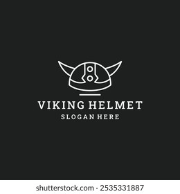 Viking capacete logotipo modelo vetor ilustração design