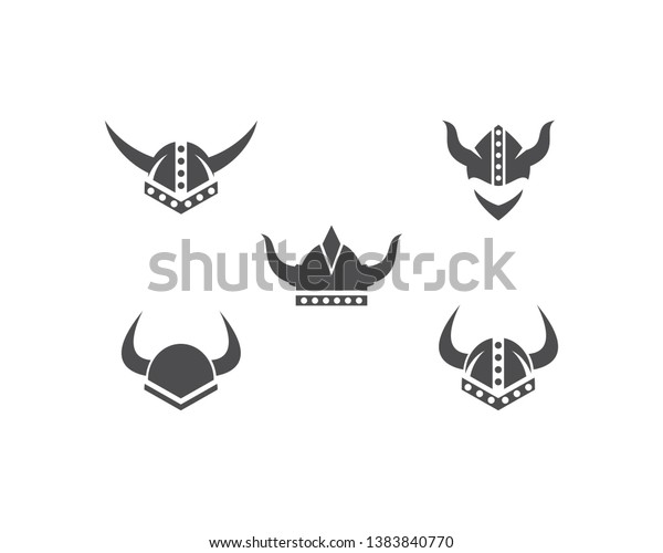Viking Helmet Logo Template Vector Stock Vector Royalty Free 1383840770