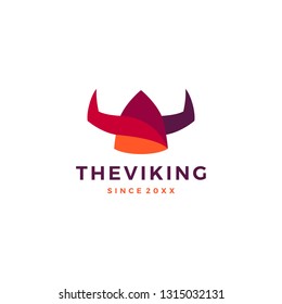 viking helmet logo vector icon illustration