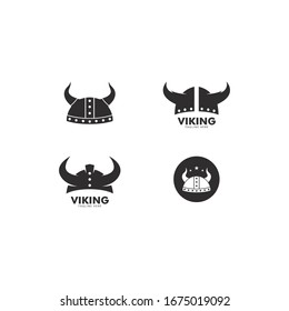 Viking helmet logo vector icon template design 