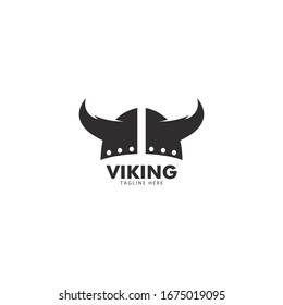 Viking helmet logo vector icon template design 