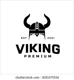 Viking Helmet logo vector image vintage