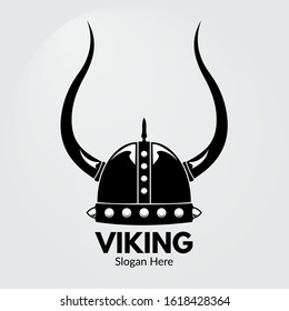 Viking Helmet Logo Vector Template