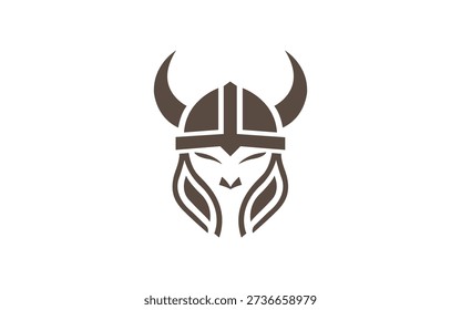 Viking Helmet Mascot Warrior Shield Logo Design