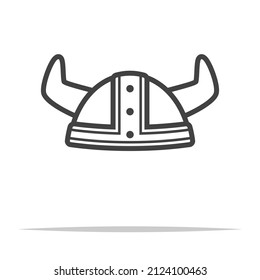 Viking helmet outline icon transparent vector isolated