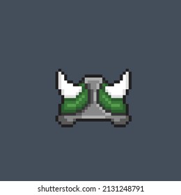 Viking helmet in pixel style