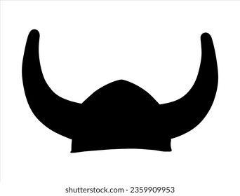 Viking helmet silhouette vector art white background