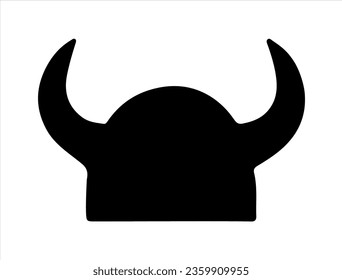 Viking helmet silhouette vector art white background