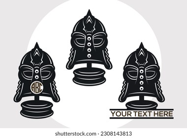 
Viking Helmet SVG Monogram Printable Vector Design