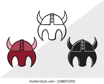 Viking Helmet SVG Printable Vector Illustration