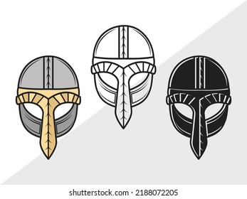 Ilustración de vectores imprimibles SVG de casco antiguo