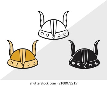 Viking Helmet SVG Printable Vector Illustration