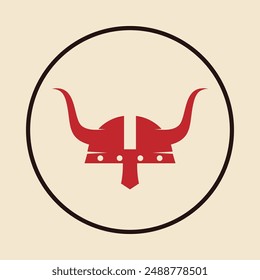 Viking helmet trendy icon thankful abstract vector illustration colorful artwork design