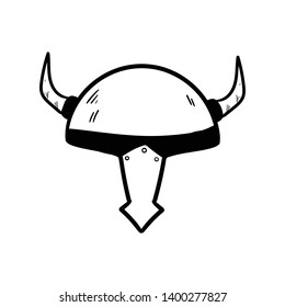 viking helmet vector doodle icon drawing