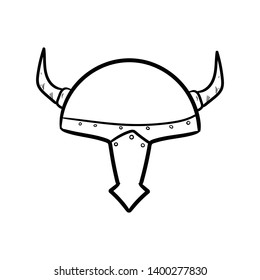 viking helmet vector doodle icon drawing