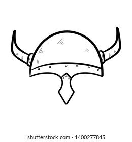 viking helmet vector doodle icon drawing