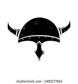 viking helmet vector doodle icon drawing