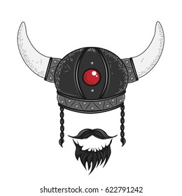 Viking Helmet. Vector illustration