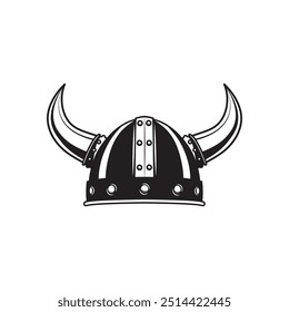 Viking Helmet Vector Image, Horned helmet Vector Image, Horn Helm Black and White Vector, Viking Helm Armor Vector.