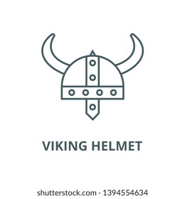 Viking helmet vector line icon, linear concept, outline sign, symbol