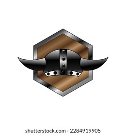 Viking helmet vector logo design