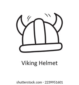 Viking Helmet Vector Outline Icon Design Illustration. Mittelalterliches Symbol auf weißem Hintergrund EPS10-Datei