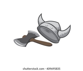 Viking Helmet and Weapon