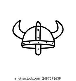 Viking Helmets Outline Icon, Vector illustration