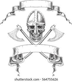 Viking heraldry isolated on white