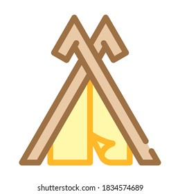 viking house color icon vector. viking house sign. isolated symbol illustration