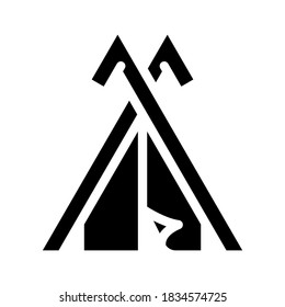viking house gyph icon vector. cartel de la casa de viking. símbolo de contorno aislado ilustración negra