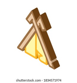 Viking House isometrische Symbol Vektorgrafik. Hausschild. einzelne Symbolillustration