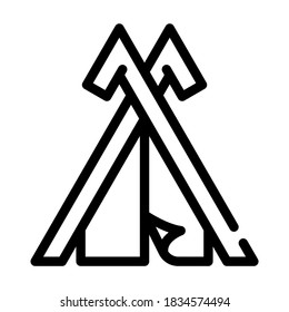 vector de icono de la línea de la casa. cartel de la casa de viking. símbolo de contorno aislado ilustración negra