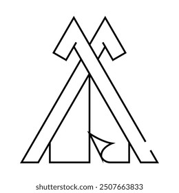viking house line icon vector. viking house sign. isolated contour symbol black illustration