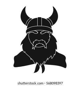 Viking icon in black style isolated on white background. Vikings symbol stock vector illustration.