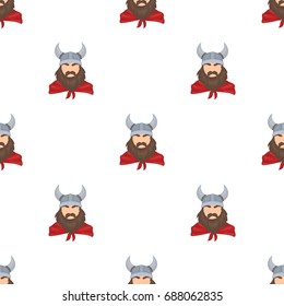 Viking icon in cartoon style isolated on white background. Vikings symbol stock vector illustration.