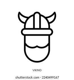 viking icon. Line Art Style Design Isolated On White Background