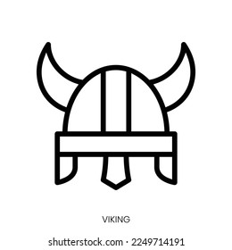 viking icon. Line Art Style Design Isolated On White Background